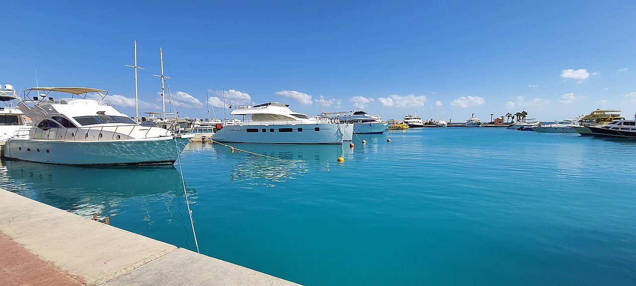 Hurghada marina at sunset