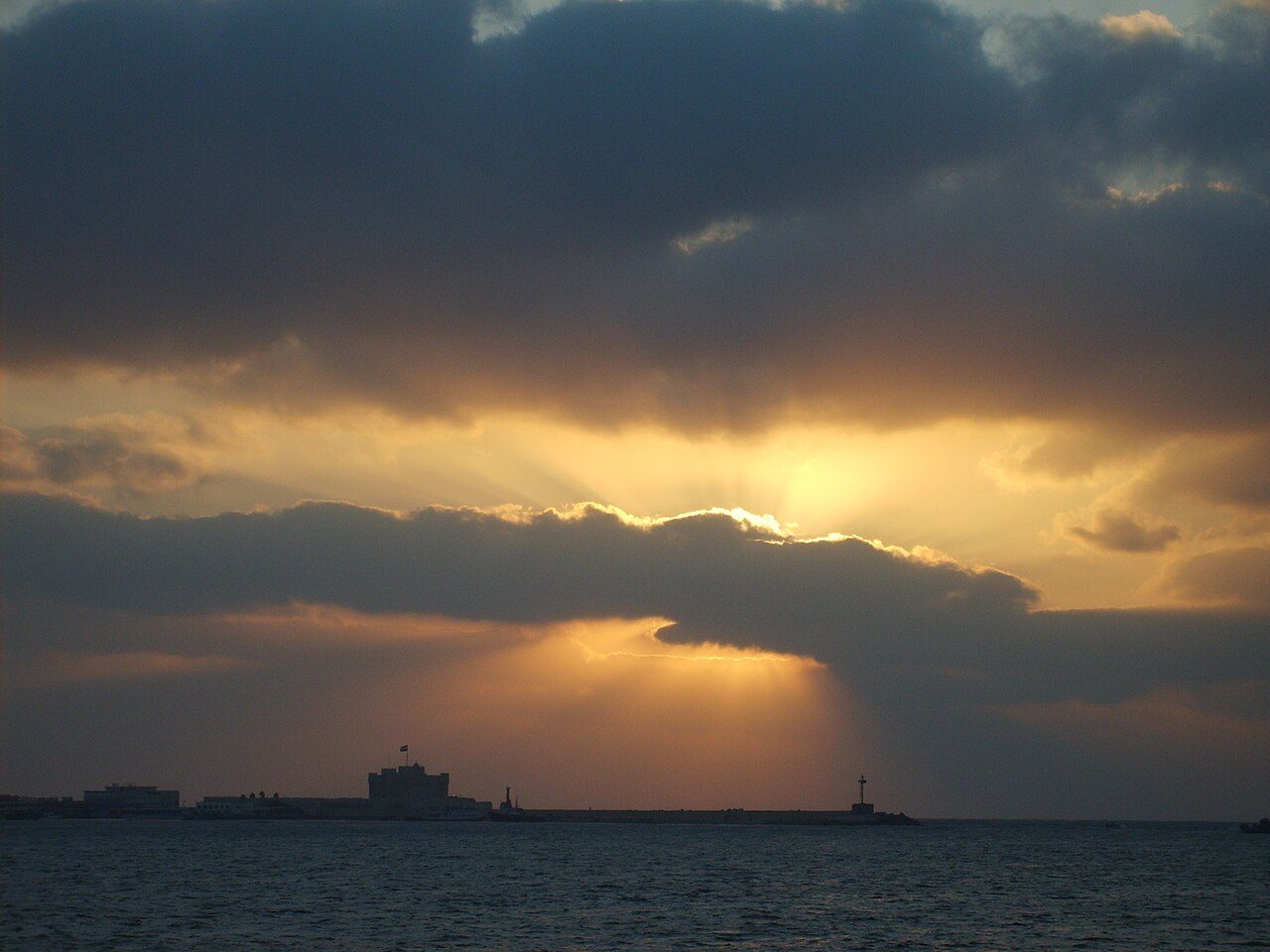 Citadel of Qaitbay at sunset